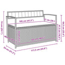 vidaXL barna polyrattan kerti tárolópad párnával