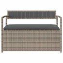 vidaXL szürke polyrattan kerti tárolópad párnával