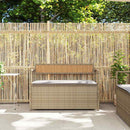 vidaXL bézs polyrattan kerti tárolópad párnával