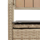 vidaXL bézs polyrattan kerti tárolópad párnával