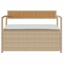 vidaXL bézs polyrattan kerti tárolópad párnával