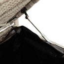 vidaXL világosszürke polyrattan kerti tárolópad párnával