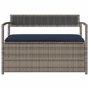 vidaXL szürke polyrattan kerti tárolópad párnával