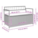 vidaXL szürke polyrattan kerti tárolópad párnával