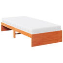 vidaXL viaszbarna tömör fenyőfa kanapéágy matraccal 90 x 200 cm