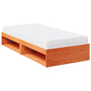 vidaXL viaszbarna tömör fenyőfa kanapéágy matraccal 80 x 200 cm