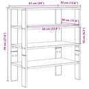 vidaXL betonszürke szerelt fa cipőtartó 61x32x70 cm