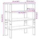vidaXL füstös tölgy színű szerelt fa cipőtartó 61x32x70 cm