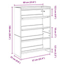 vidaXL fekete szerelt fa cipőtároló szekrény 80x25x61,5 cm