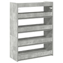 vidaXL betonszürke szerelt fa cipőtartó 60x25x81 cm