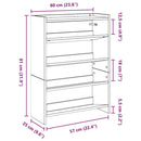 vidaXL betonszürke szerelt fa cipőtartó 60x25x81 cm