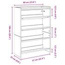 vidaXL füstös tölgy színű szerelt fa cipőtartó 80x25x61,5 cm