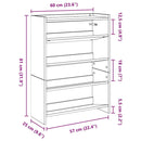 vidaXL antik fa szerelt fa cipőtartó 60x25x81 cm