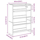 vidaXL antik fa szerelt fa cipőtartó 60x25x81 cm