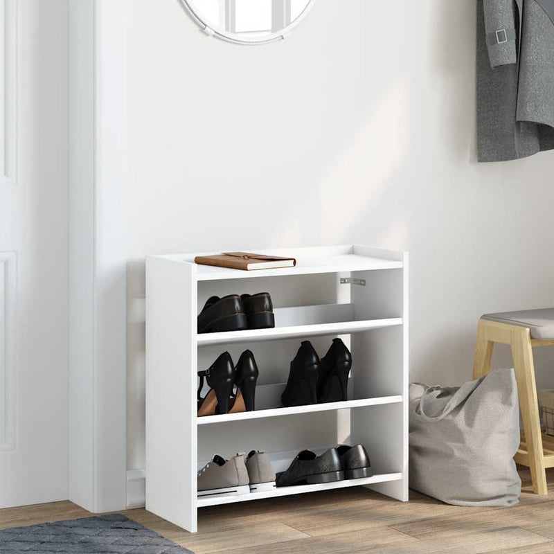vidaXL fehér szerelt fa cipőtároló szekrény 60x25x62 cm