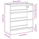 vidaXL sonoma tölgy színű szerelt fa cipőtartó 60x25x62 cm