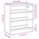 vidaXL szürke sonoma színű szerelt fa cipőtartó 60x25x62 cm