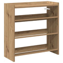 vidaXL kézműves tölgy színű szerelt fa cipősszekrény 60x25x62 cm