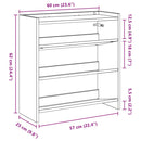 vidaXL kézműves tölgy színű szerelt fa cipősszekrény 60x25x62 cm