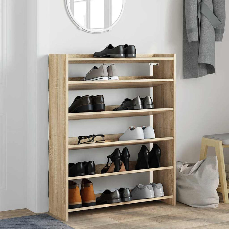 vidaXL sonoma tölgy színű szerelt fa cipőtartó 80x25x100 cm