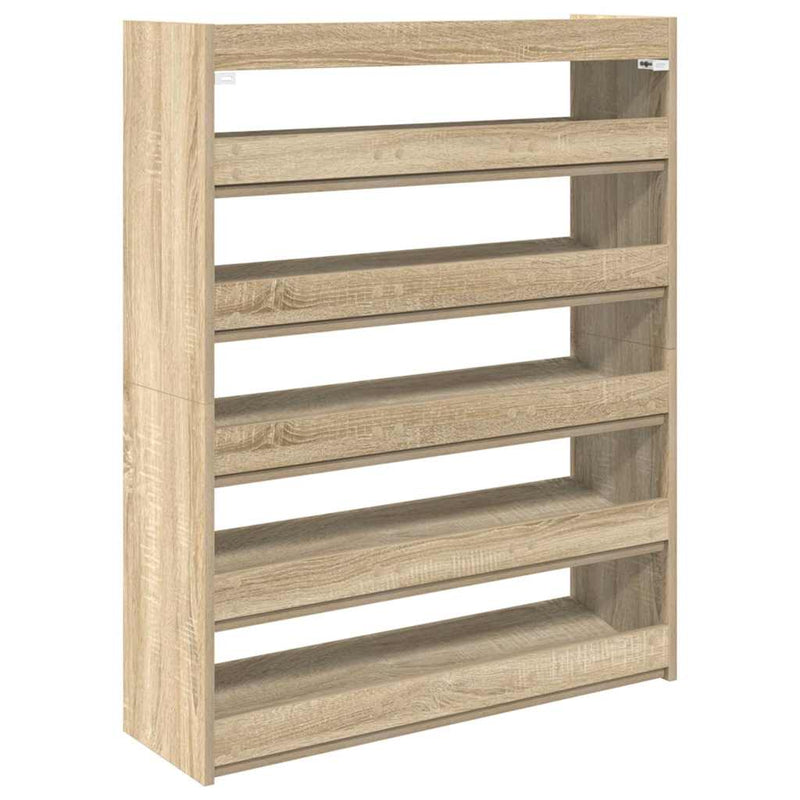 vidaXL sonoma tölgy színű szerelt fa cipőtartó 80x25x100 cm