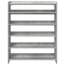 vidaXL betonszürke szerelt fa cipőtartó 80x25x100 cm