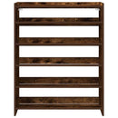 vidaXL füstös tölgy színű szerelt fa cipőtartó 80x25x100 cm