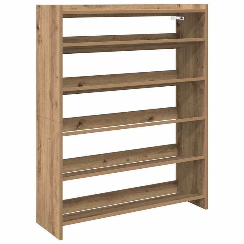 vidaXL kézműves tölgy színű szerelt fa cipősszekrény 80x25x100 cm