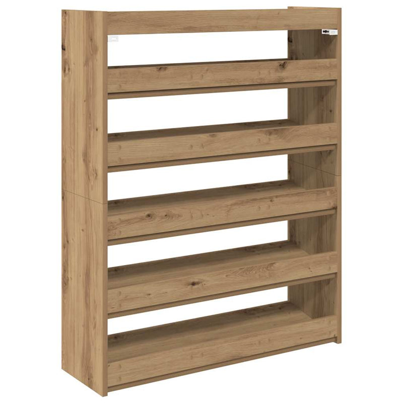 vidaXL kézműves tölgy színű szerelt fa cipősszekrény 80x25x100 cm