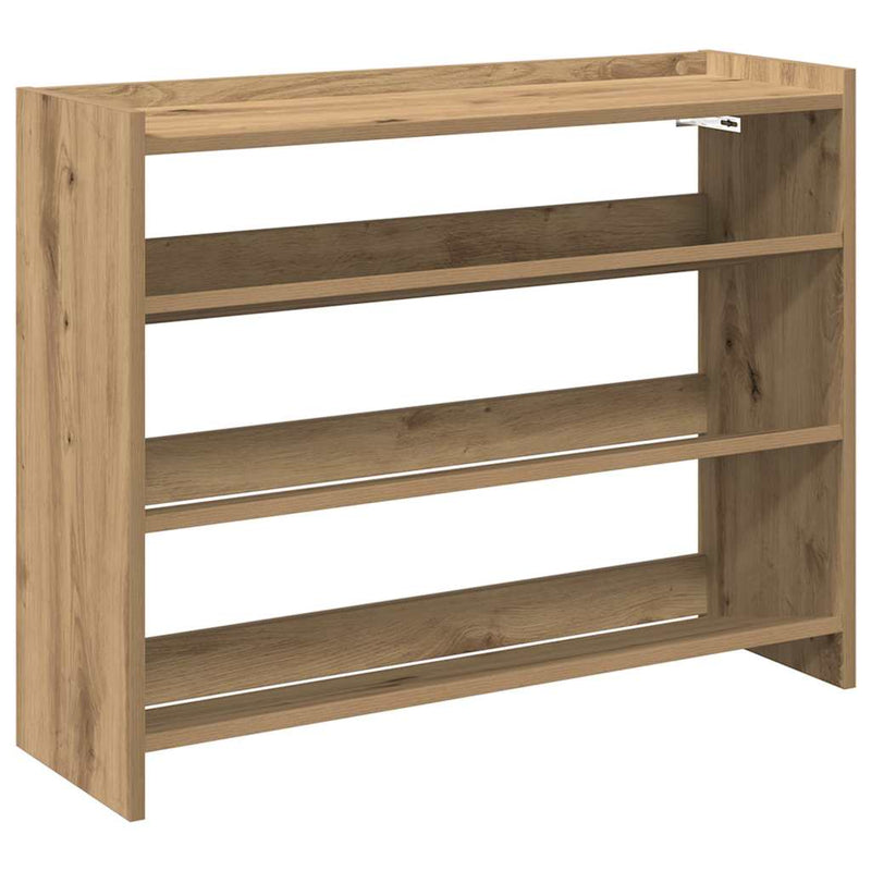 vidaXL kézműves tölgy színű szerelt fa cipősszekrény 80x25x62 cm