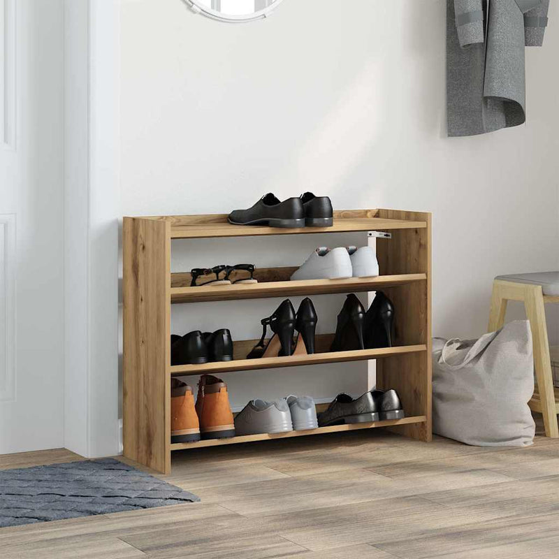 vidaXL kézműves tölgy színű szerelt fa cipősszekrény 80x25x62 cm