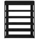 vidaXL fekete szerelt fa cipőtartó 80x30x98 cm