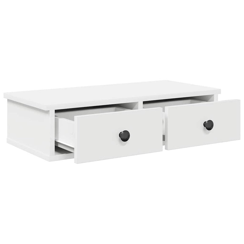 vidaXL Falipolc fiókokkal fehér 60x28x15 cm műszaki fa