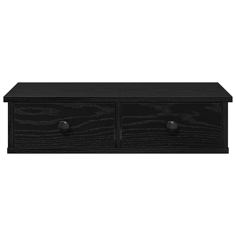 vidaXL Falipolc fiókokkal fekete 60x28x15 cm műszaki fa
