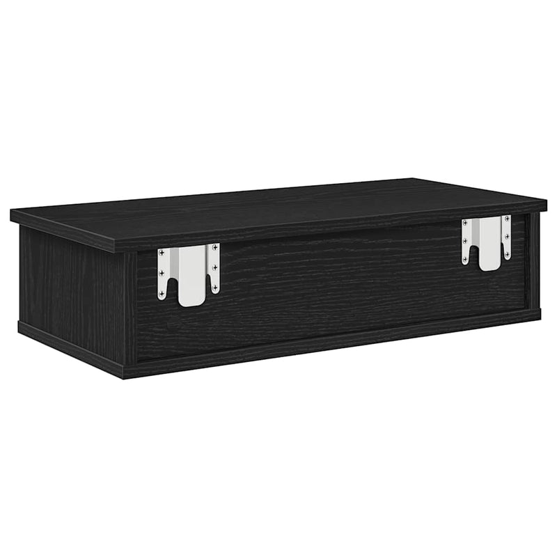 vidaXL Falipolc fiókokkal fekete 60x28x15 cm műszaki fa