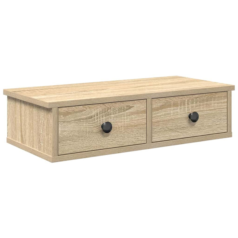 vidaXL Falipolc fiókokkal sonoma tölgy 60x28x15 cm műszaki fa