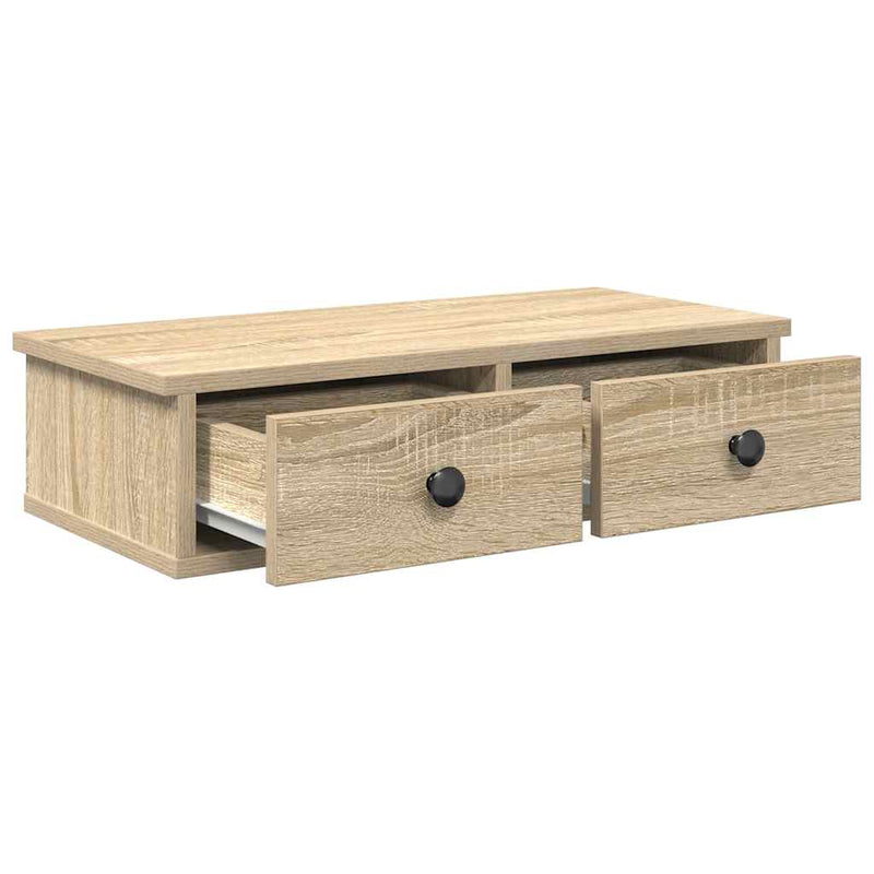 vidaXL Falipolc fiókokkal sonoma tölgy 60x28x15 cm műszaki fa