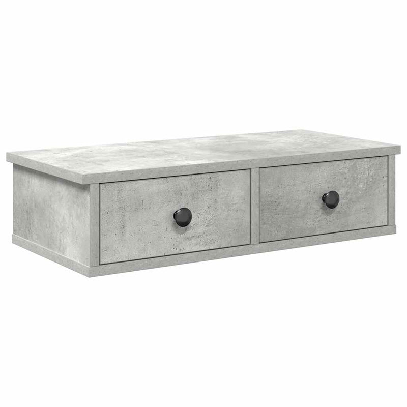 vidaXL Falipolc fiókokkal betonszürke 60x28x15 cm műszaki fa