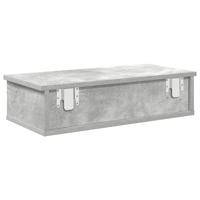 vidaXL Falipolc fiókokkal betonszürke 60x28x15 cm műszaki fa