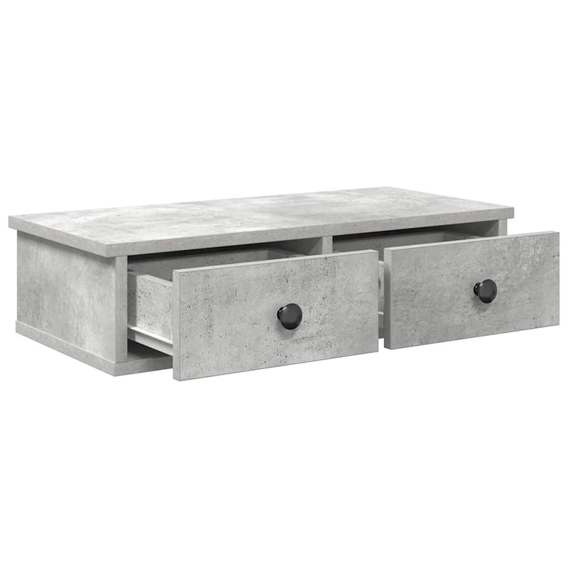 vidaXL Falipolc fiókokkal betonszürke 60x28x15 cm műszaki fa