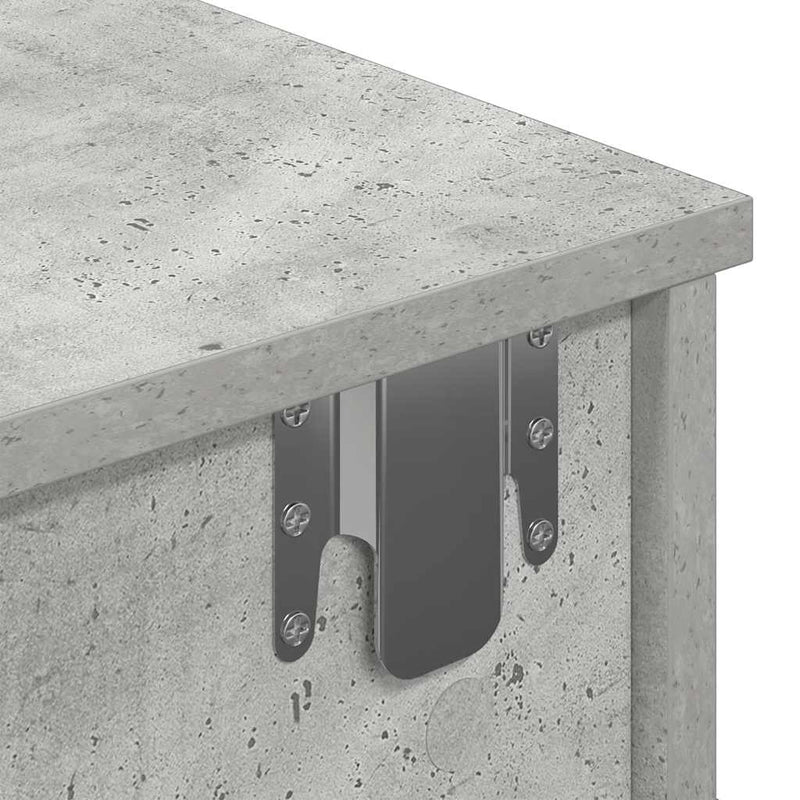 vidaXL Falipolc fiókokkal betonszürke 60x28x15 cm műszaki fa