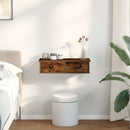 vidaXL Falipolc fiókokkal füstölt tölgy 60x28x15 cm műszaki fa