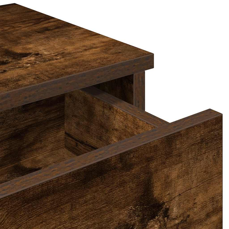 vidaXL Falipolc fiókokkal füstölt tölgy 60x28x15 cm műszaki fa