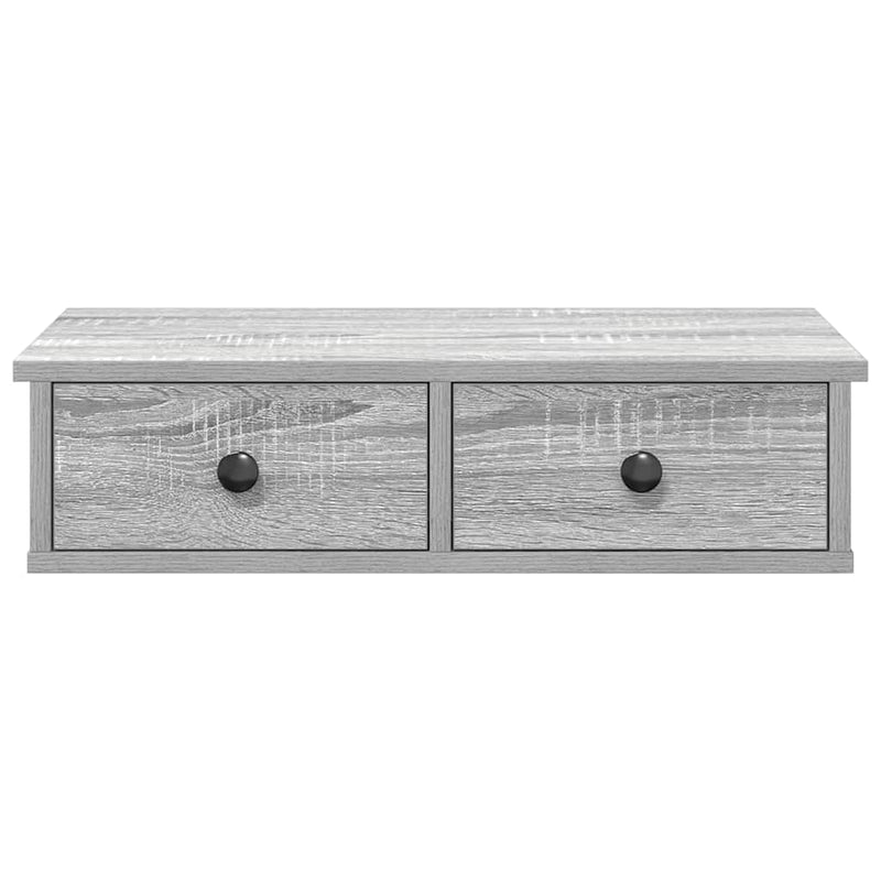 vidaXL Falipolc fiókokkal szürke sonoma 60x28x15 cm műszaki fa
