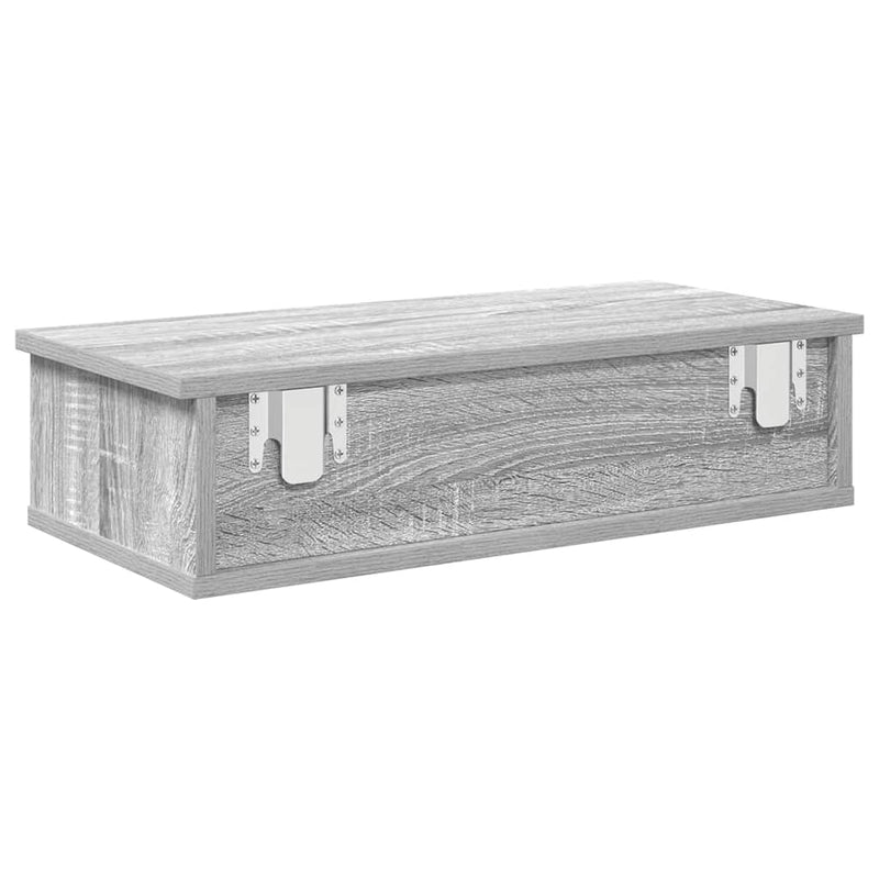 vidaXL Falipolc fiókokkal szürke sonoma 60x28x15 cm műszaki fa