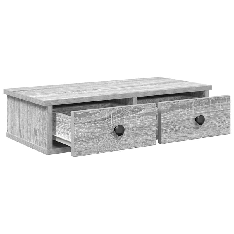 vidaXL Falipolc fiókokkal szürke sonoma 60x28x15 cm műszaki fa