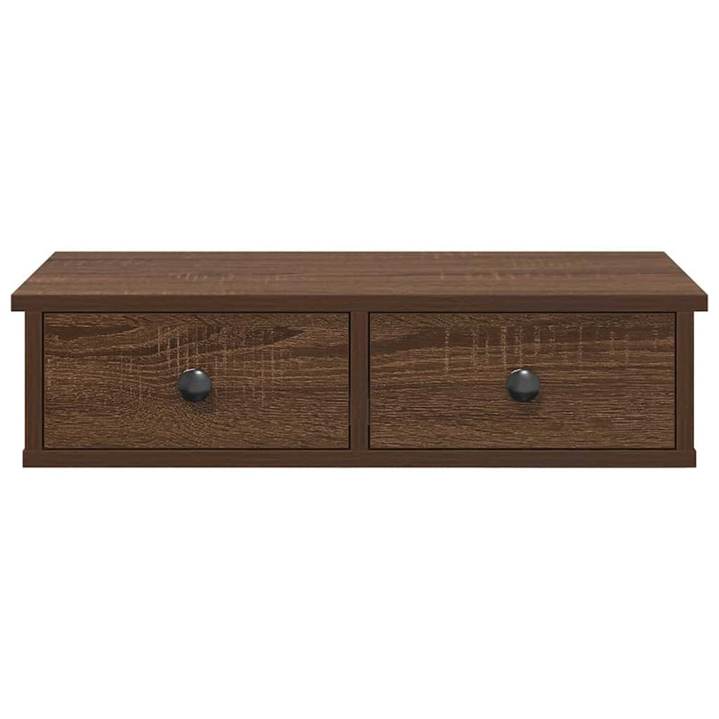 vidaXL Falipolc fiókokkal barna tölgy 60x28x15 cm műszaki fa