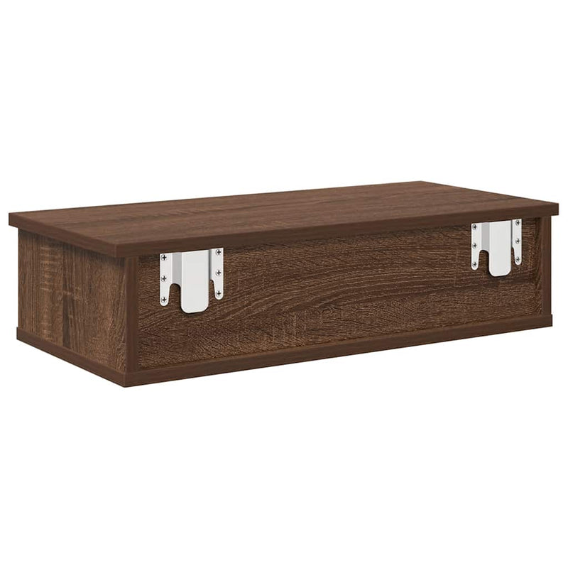 vidaXL Falipolc fiókokkal barna tölgy 60x28x15 cm műszaki fa