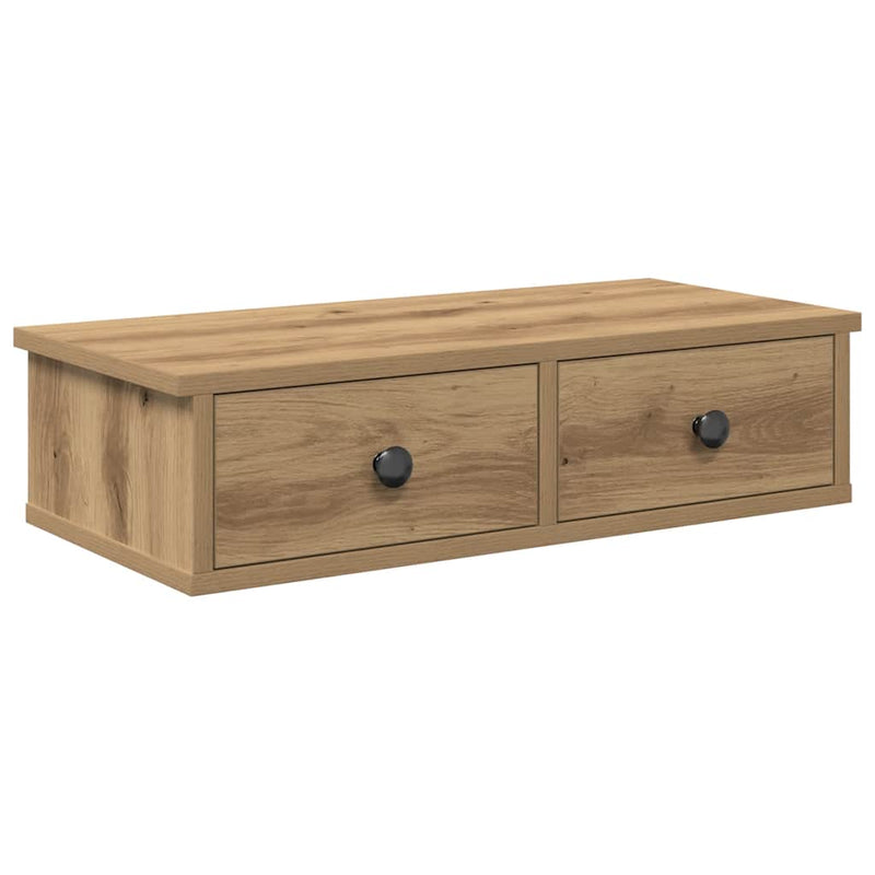 vidaXL Falipolc fiókokkal artisian tölgy 60x28x15 cm műszaki fa