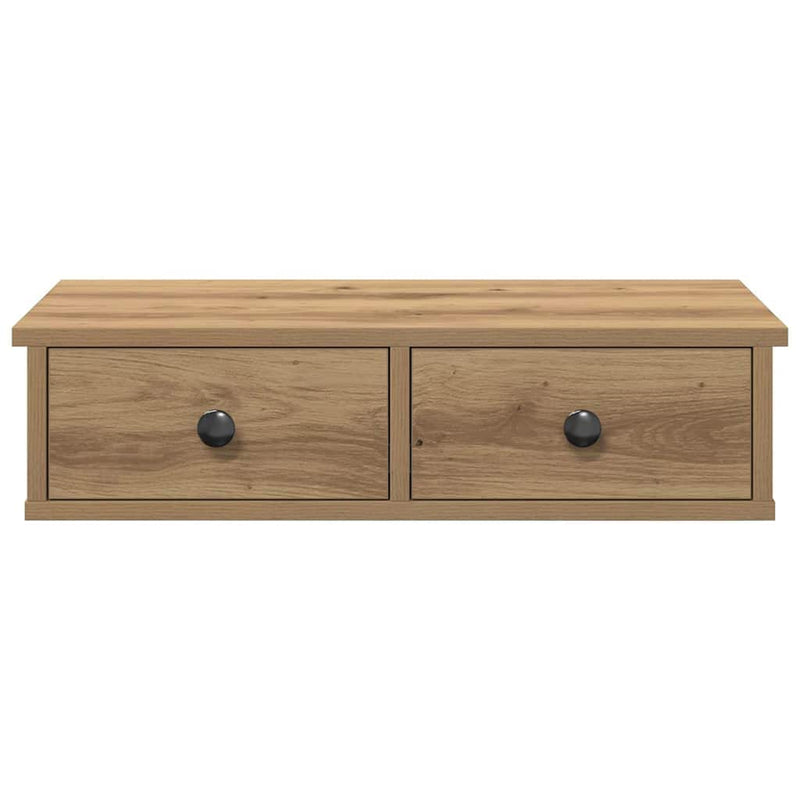 vidaXL Falipolc fiókokkal artisian tölgy 60x28x15 cm műszaki fa